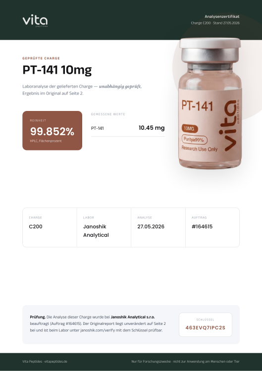 Vita-Zertifikat PT-141 10mg, Charge C200